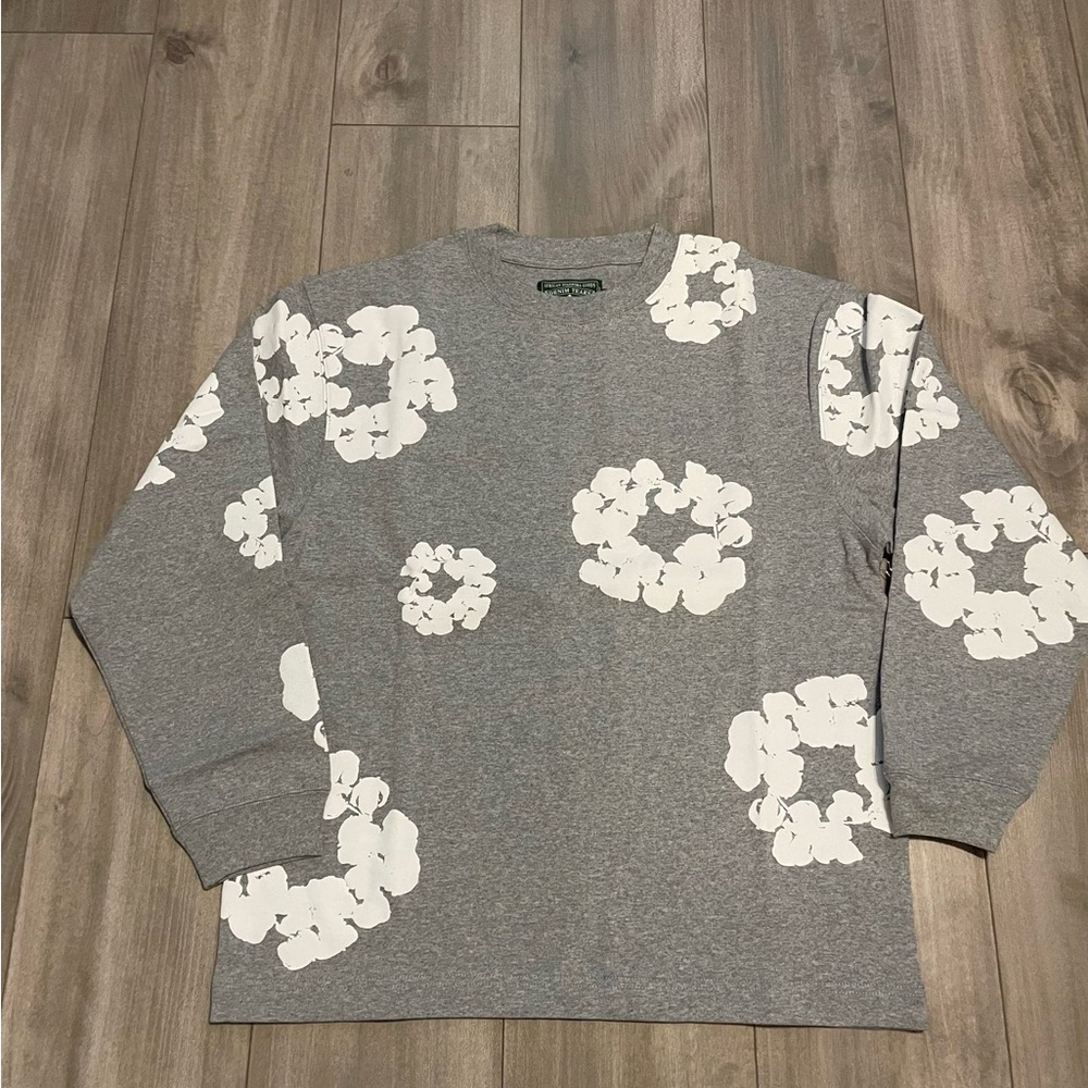 Xlarge Grey Cotton wreath Denim Tears Long Sleeve Shirt